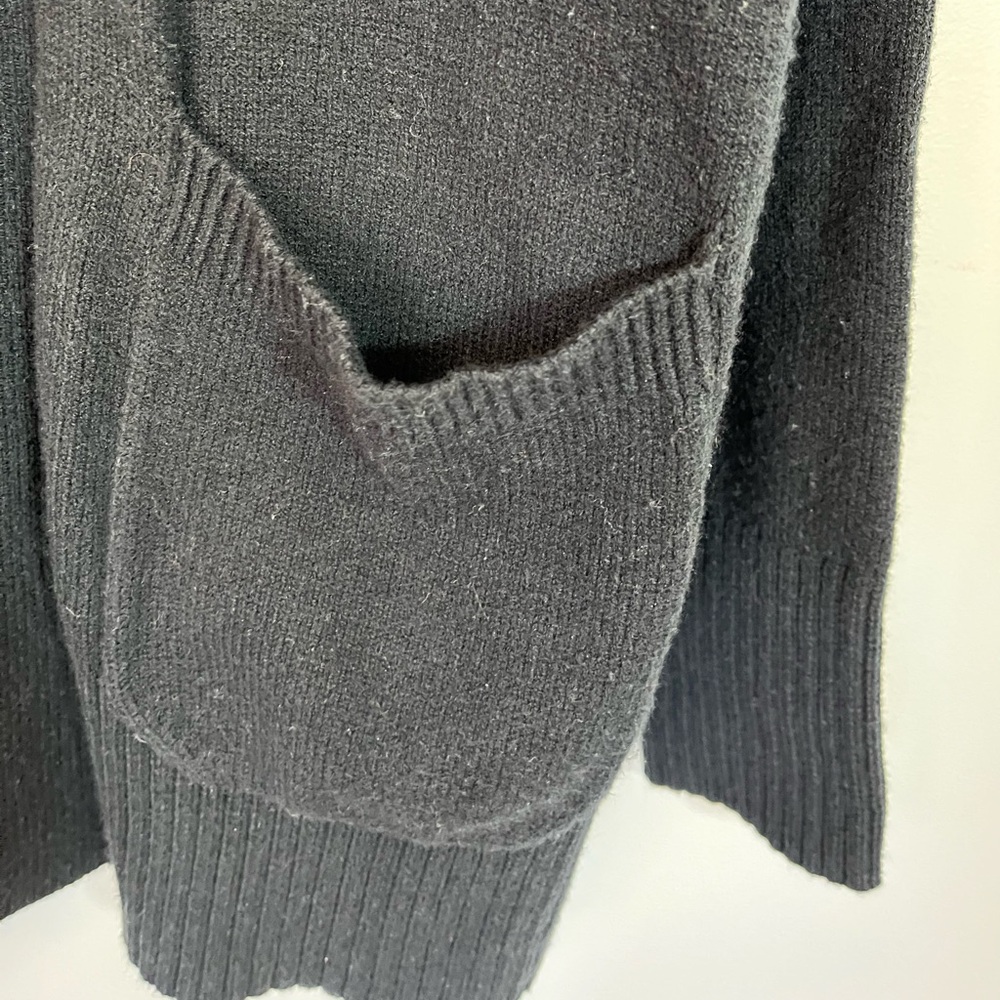 A New Day Black Cotton Oversized Open-Front Cardigan Sweater Women’s Small - Picture 2 of 9